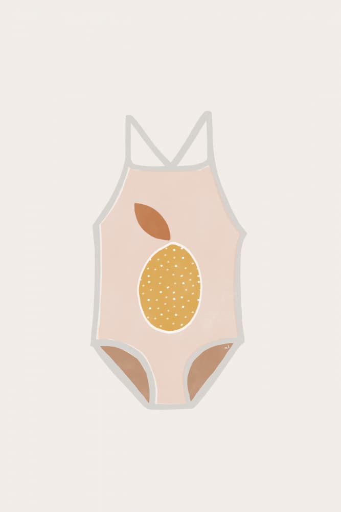 Cute Orange Swimsuit by Menina Lisboa — canvas wall art