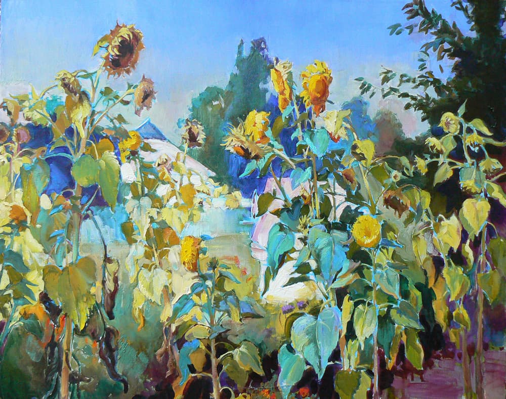 Golden Summer Sunflowers by Andrii Kutsachenko — canvas wall art