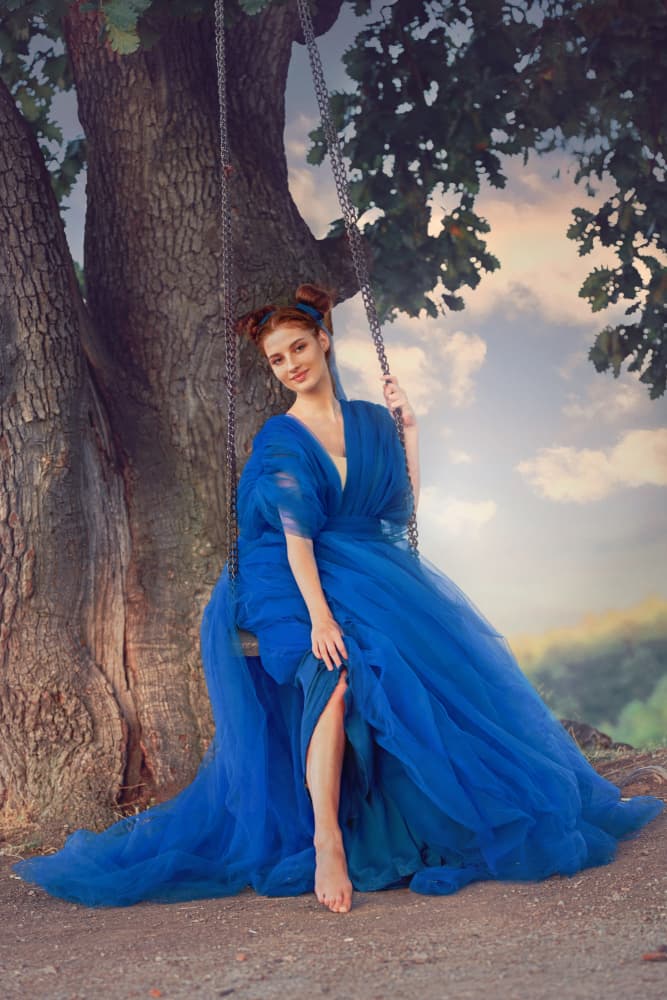 Ethereal Blue Gown by Tanya Markova — canvas wall art