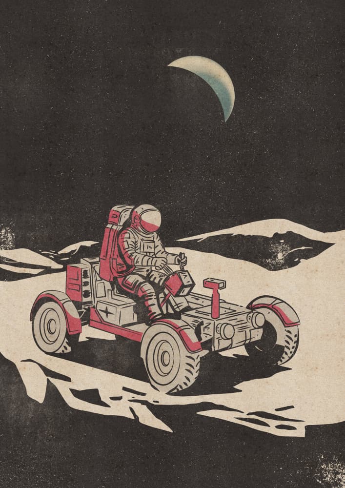 Lunar Rover Journey by Nicholas — canvas wall art