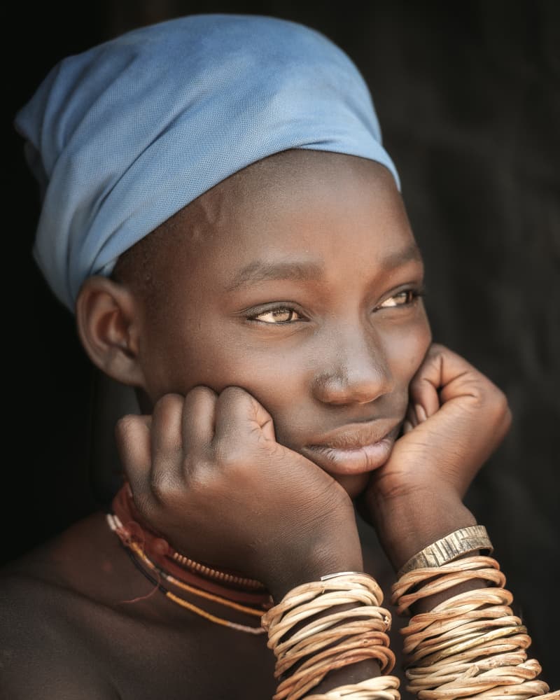 Pensive Beauty in Blue by Tori E Bohn — canvas wall art