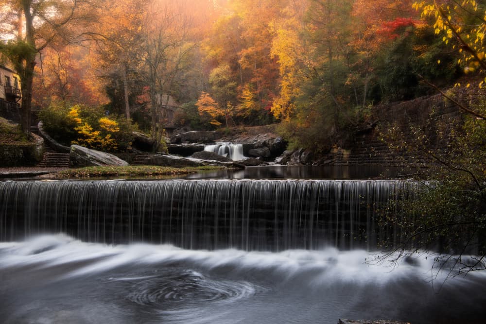 Autumn Waterfall Flow by Ken Liang — canvas wall art