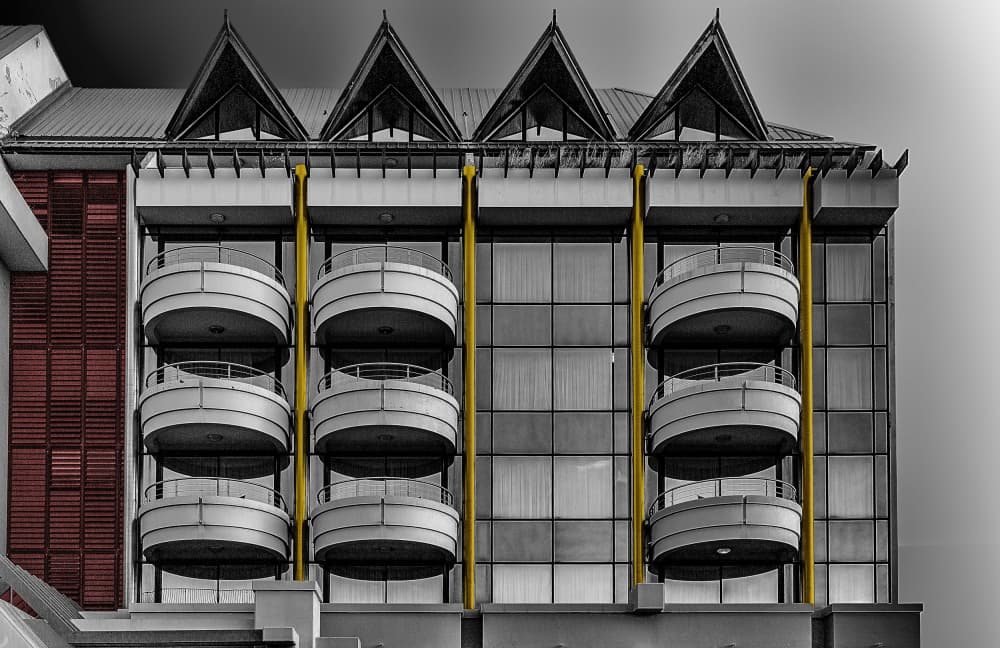 Modern Architecture Yellow Lines by Jois Domont ( J.L.G.) — canvas wall art
