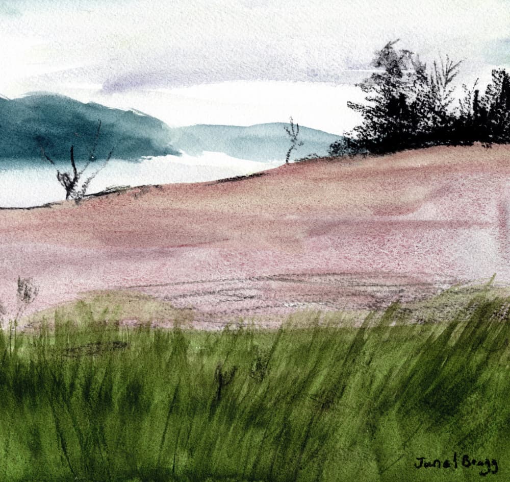 Misty Country Hills by Janel Bragg — canvas wall art