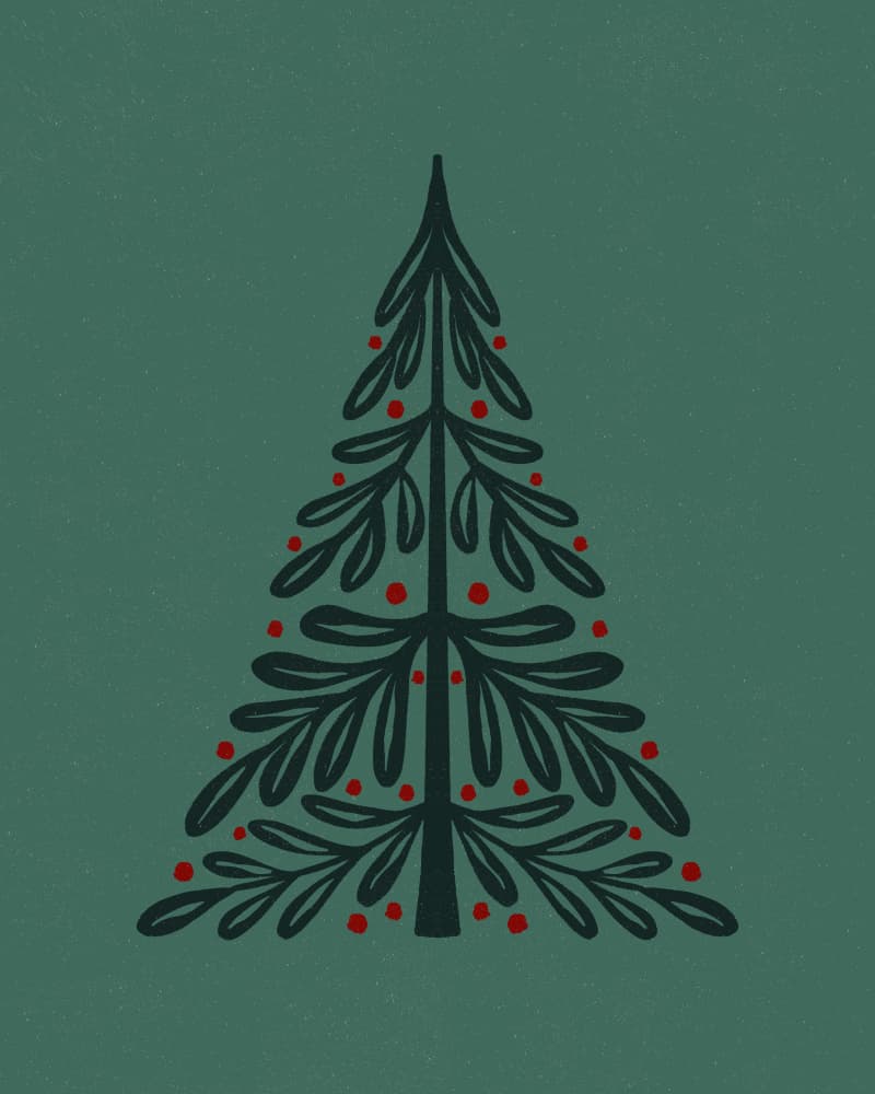 Festive Christmas Tree by Angela Minca — canvas wall art