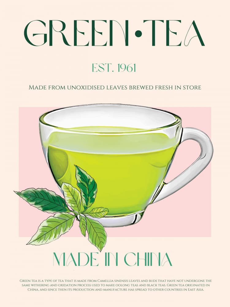 Refreshing Green Tea by Nazma Khokhar — canvas wall art