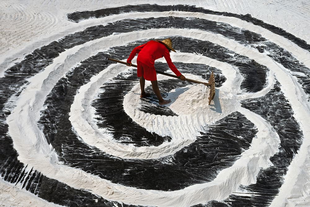 Salt Worker Spiral Field by Saurabh Sirohiya — canvas wall art