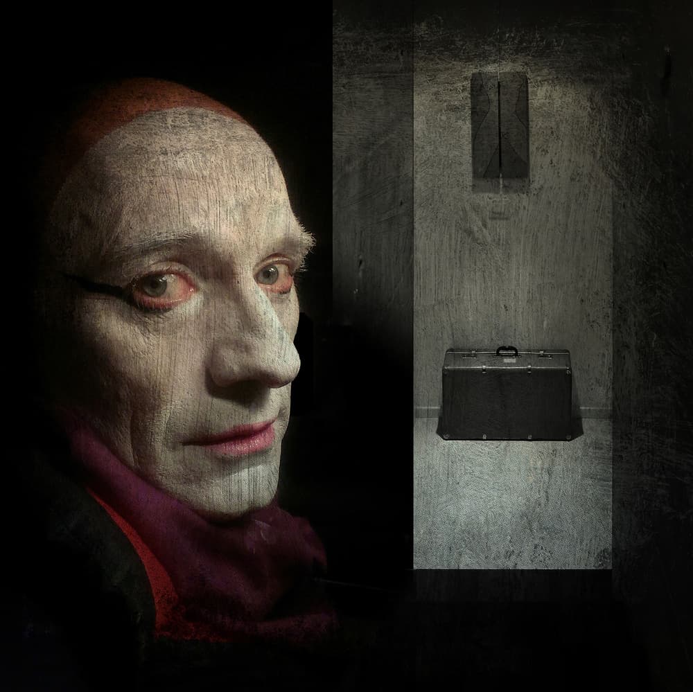 Mime And Suitcase Portrait by Primož Kožuh — canvas wall art