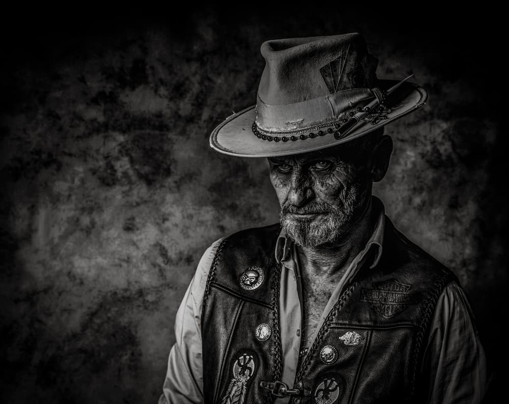 Intense Man In Hat by gNo — canvas wall art