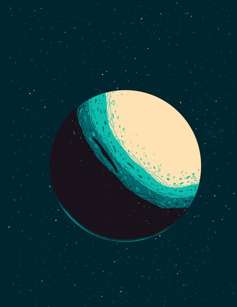 Cosmic Teal Planet by Nicholas — canvas wall art