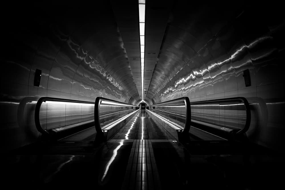 Infinite Subway Tunnel by Roland Weber — canvas wall art