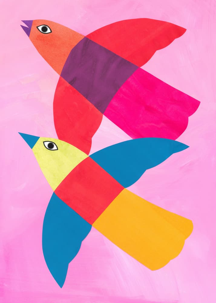 Vibrant Flying Birds by Isabelle Brent — canvas wall art