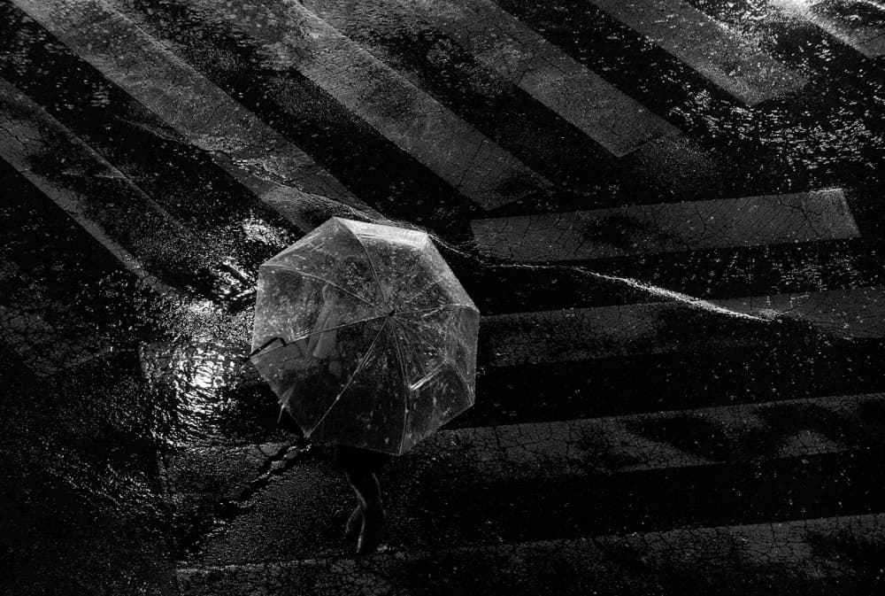 Umbrella Rain Walk by HAN dong hee — canvas wall art