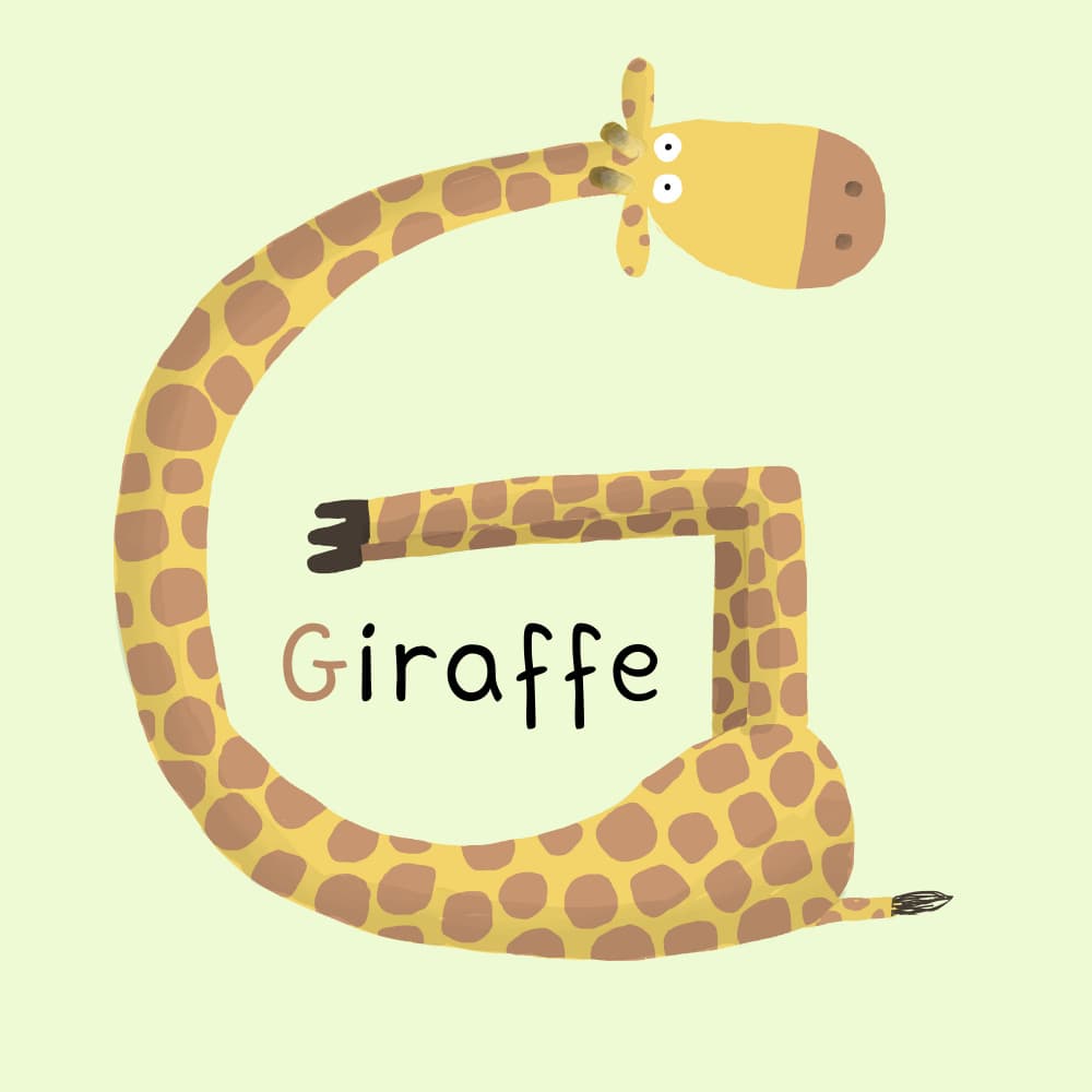 G is for Giraffe by Carla Daly — canvas wall art
