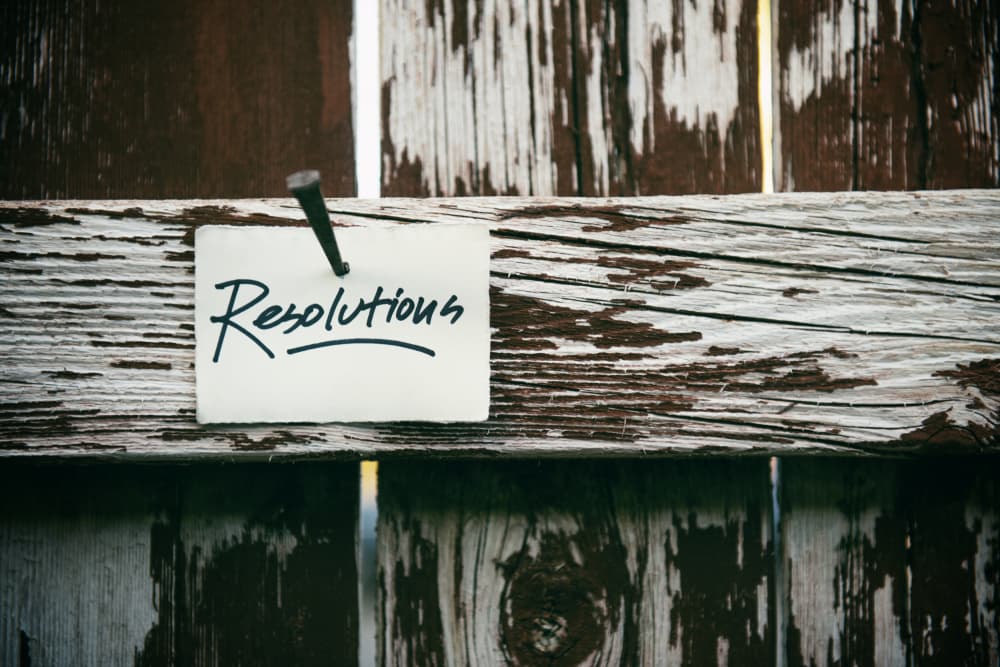 Resolutions On Rustic Wood by Tim Mossholder — canvas wall art