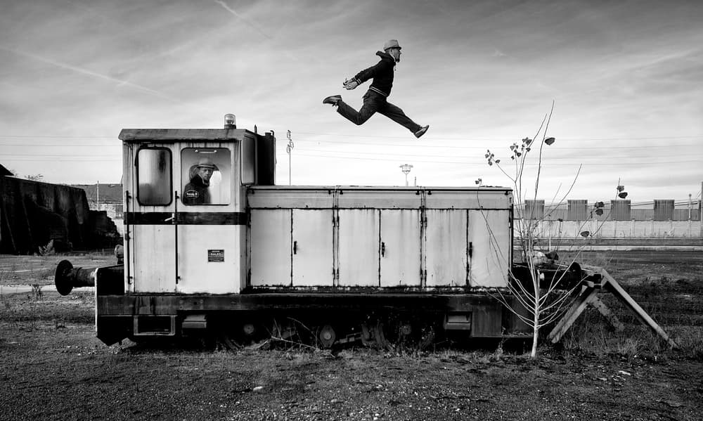 Freedom Over Train by Carlo Ferrara — canvas wall art