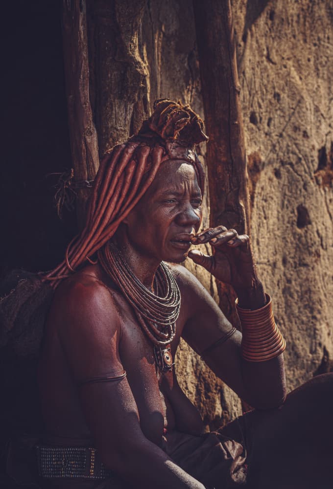 Himba Woman Contemplating by Marco Tagliarino — canvas wall art