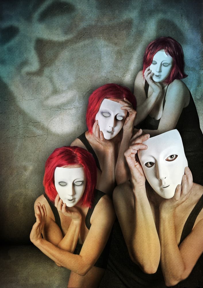 Enigmatic Masked Women by Lucyna Łazarska ( Lucynda Lu ) — canvas wall art