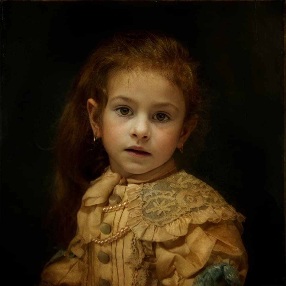 Innocent Vintage Child by Svetlana Melik-Nubarova — canvas wall art