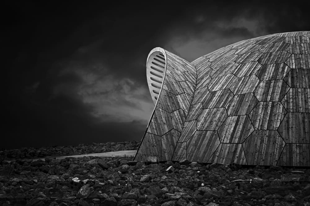 Curved Wooden Architecture by Roland Weber — canvas wall art