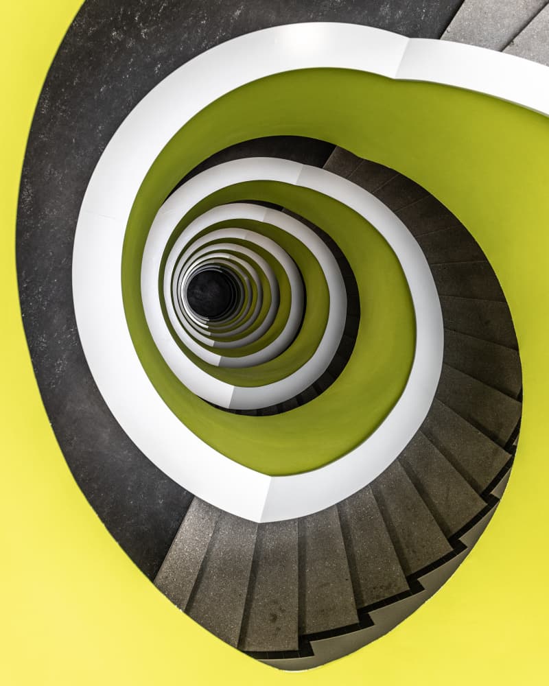 Endless Spiral Staircase by Franco Tessarolo — canvas wall art