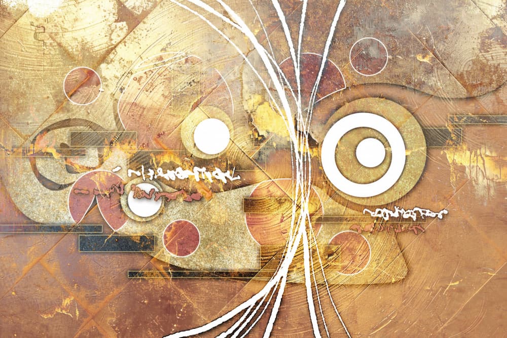 Golden Abstract Geometry by Rafal Kulik — canvas wall art