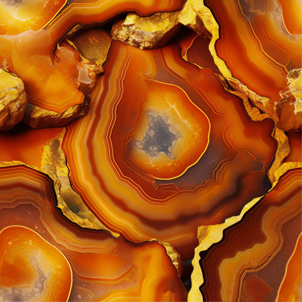 Golden Agate Layers by Bilge Paksoylu — canvas wall art