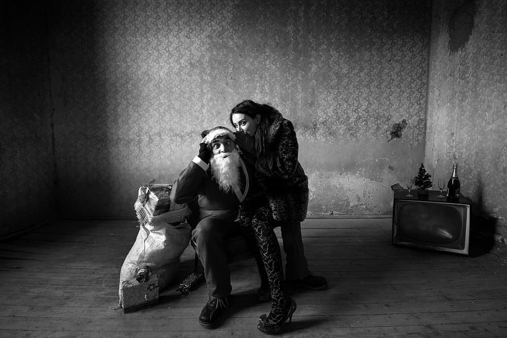Santa's Dark Whisper by mario grobenski - psychodaddy — canvas wall art