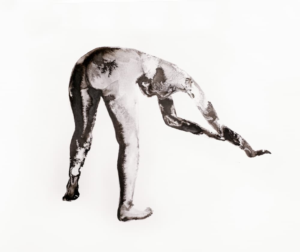 Ink Study No. 4 (gebückt) by Joshua Hoskins — canvas wall art