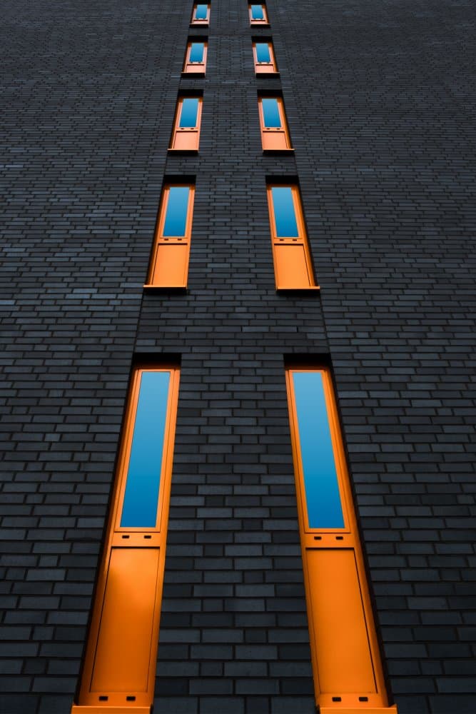 Vibrant Orange Window Facade by Rolf Endermann — canvas wall art
