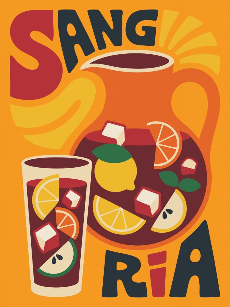 Retro Sangria Pitcher by Andreas Magnusson — canvas wall art