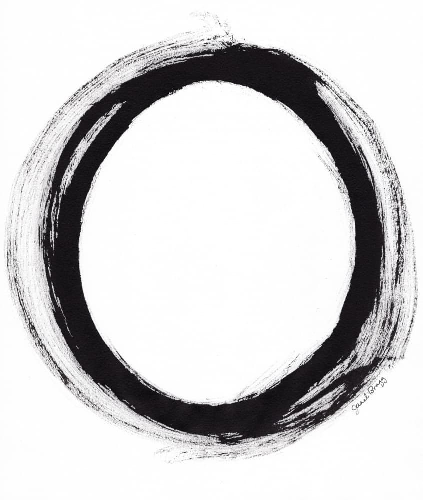 Zen Circle Brushstroke by Janel Bragg — canvas wall art