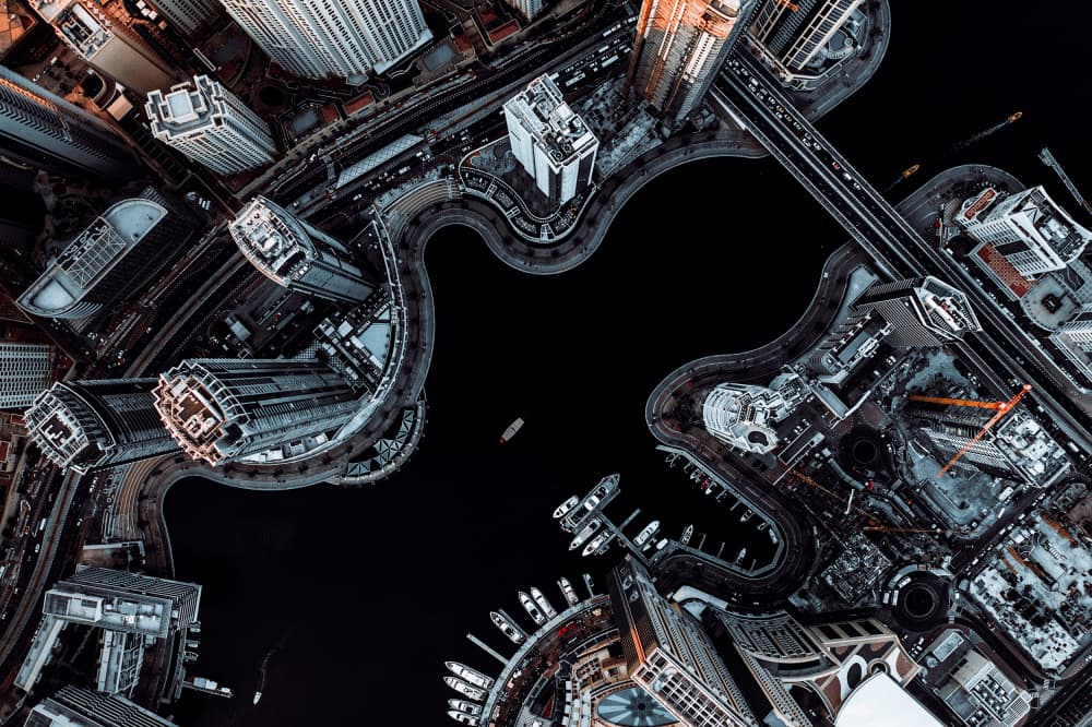Dubai Marina Nightscape by Carmine Chiriacò — canvas wall art