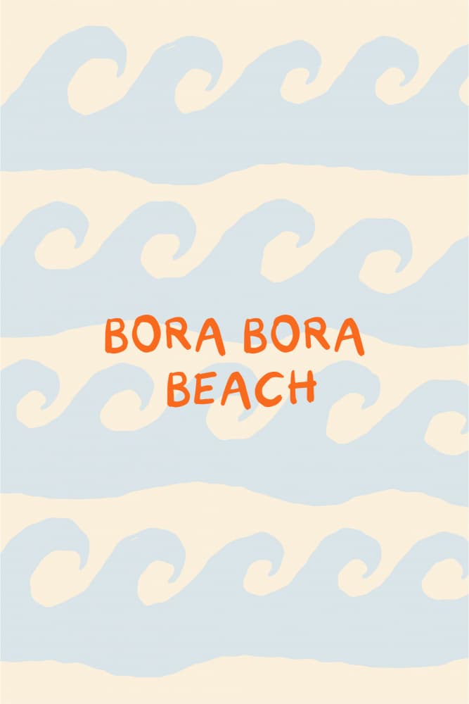 Bora Bora Beach Waves by Treechild — canvas wall art