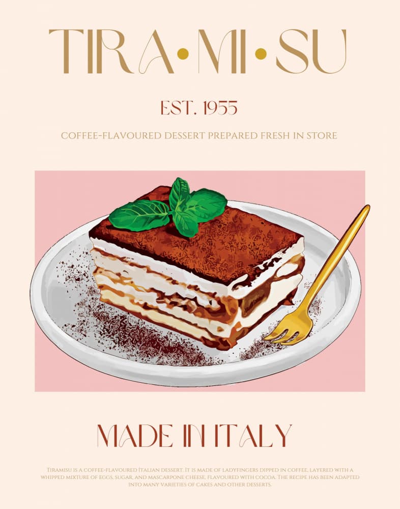 Classic Tiramisu Dessert by Nazma Khokhar — canvas wall art