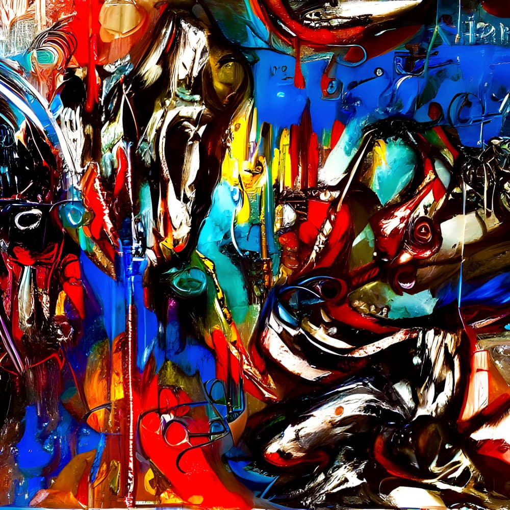 Vibrant Abstract Movement by mnemonixART — canvas wall art