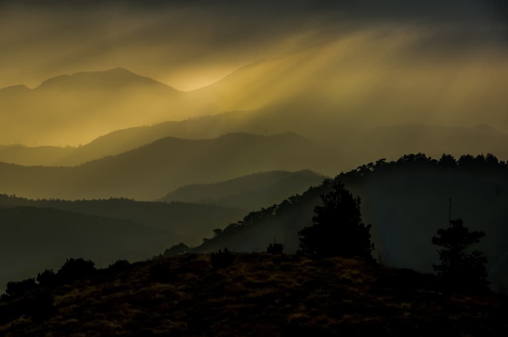 Misty Mountain Glow by Alessandro Traverso — canvas wall art