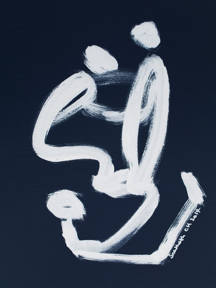 Abstract Family Embrace by Santhosh ch — canvas wall art
