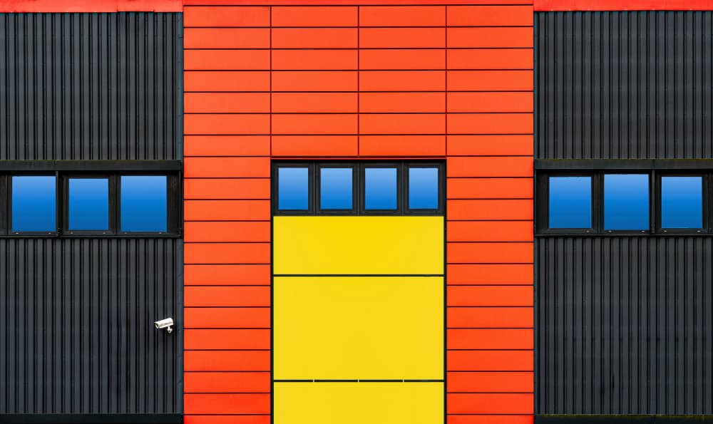 Vibrant Urban Architecture by Roland M Schwerdtfeger — canvas wall art
