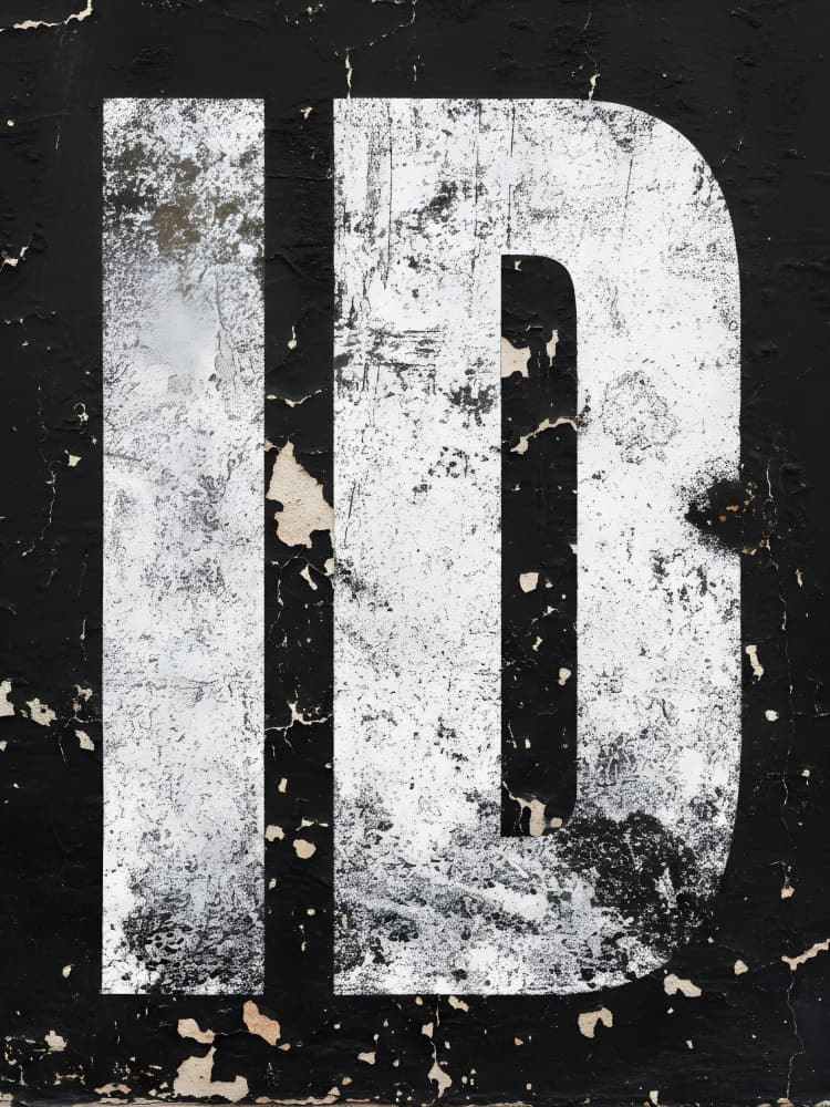 Peeling White Letter D by HUGO — canvas wall art