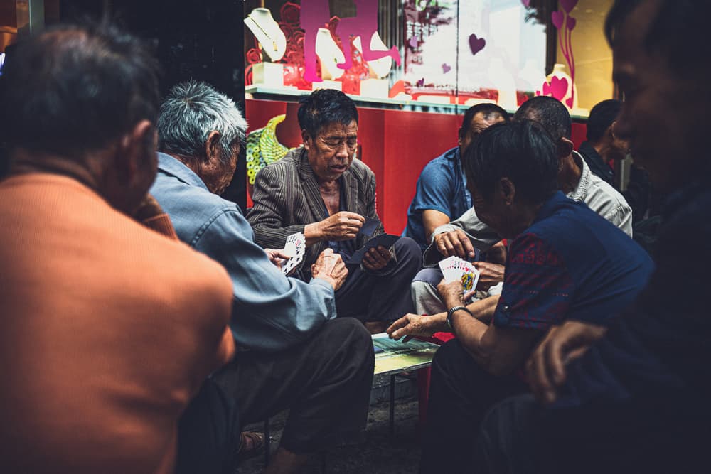 Urban Card Players by Marco Tagliarino — canvas wall art