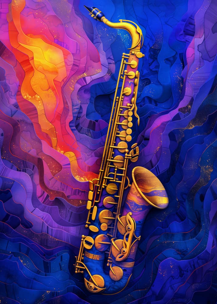Music Saxophone 1 by Justyna Jaszke — canvas wall art