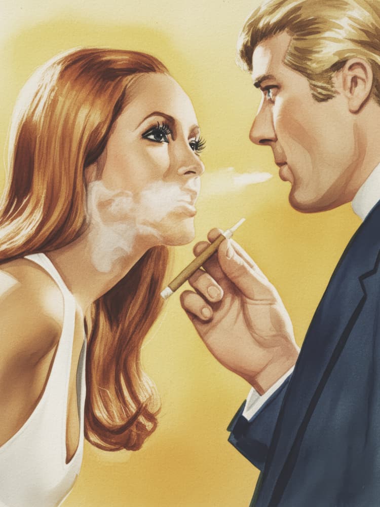 Intimate Smoking Couple by Andreas Magnusson — canvas wall art