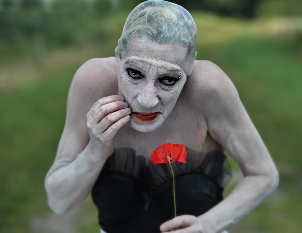 Melancholy Poppy Portrait by Monika Vanhercke — canvas wall art