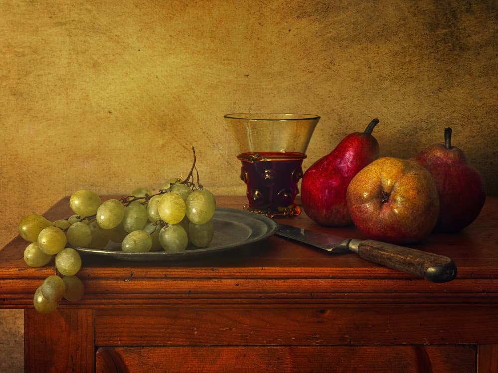 Classic Fruit and Wine by Christian MARCEL — canvas wall art