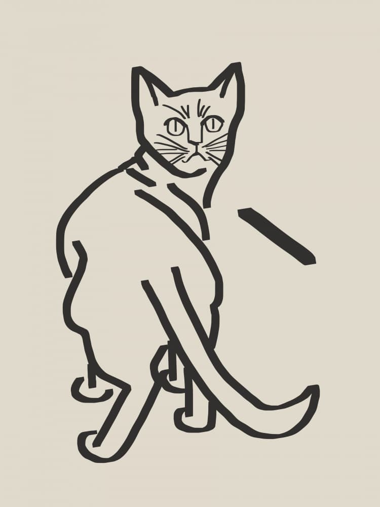 Grumpy Cat Looking Back by Little Dean — canvas wall art
