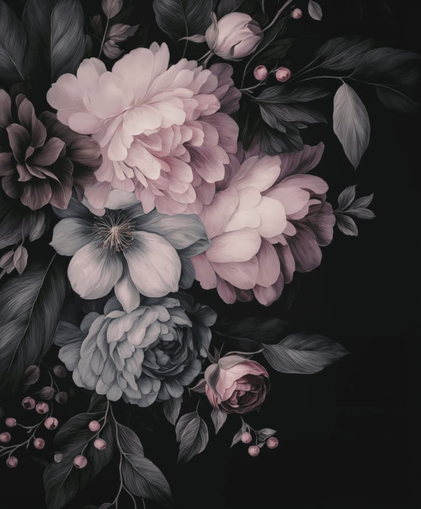 Moody Blush Blooms by Andrea Haase — canvas wall art