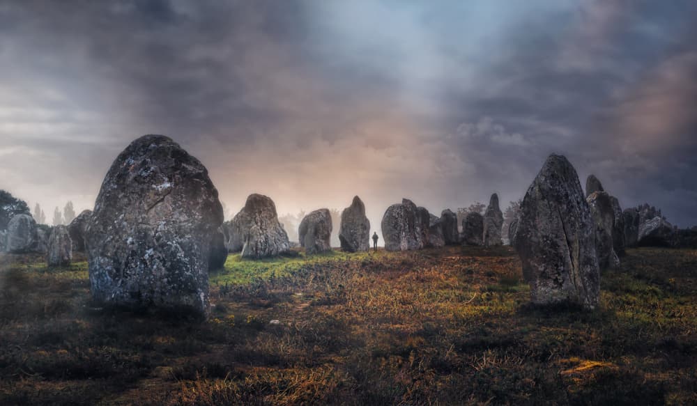 Misty Megalithic Stones by Uschi Hermann — canvas wall art
