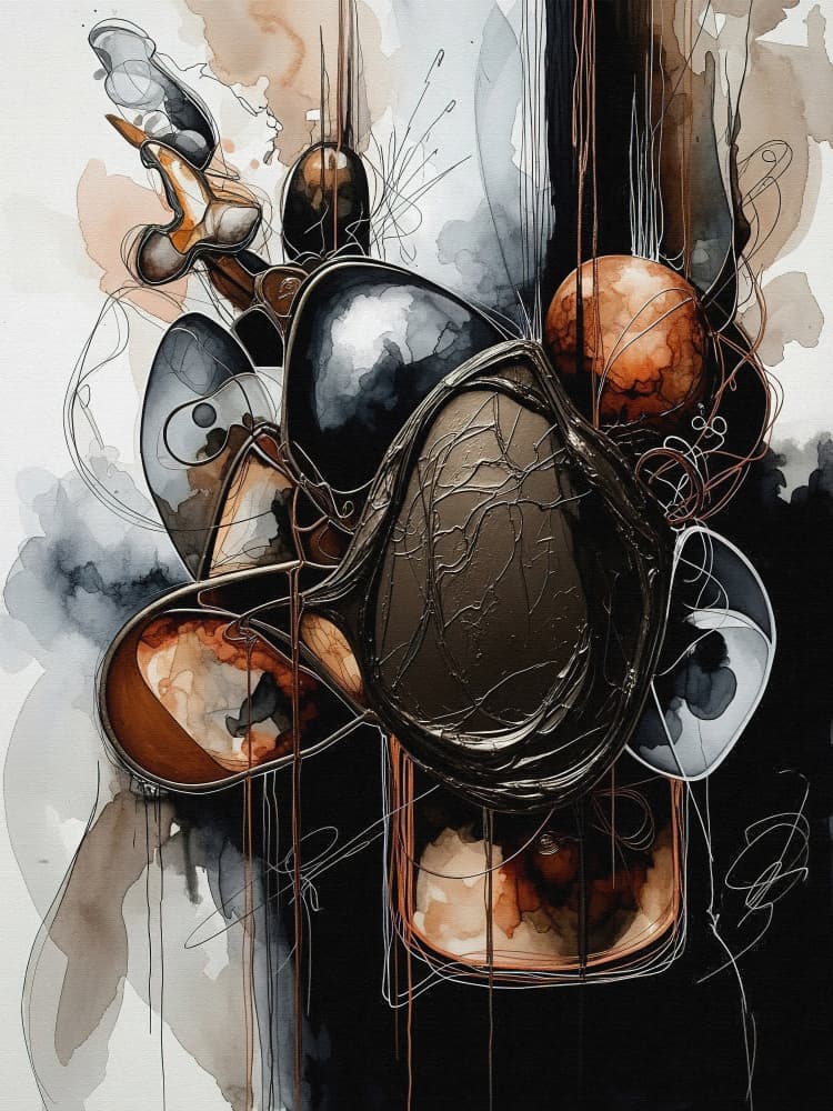 Bronze Organic Abstraction by Miguel Bruzual — canvas wall art