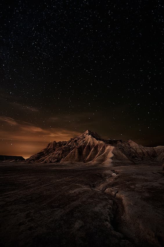 Starry Desert Mountains by David Martin Castan — canvas wall art